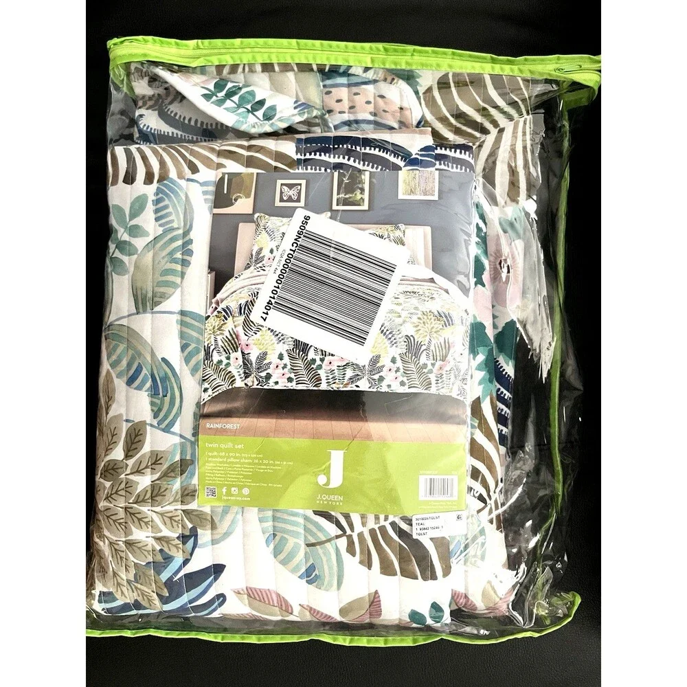 J by J Queen Luxury Rainforest Twin/Twin XL Size 2-Pc Quilt Set $230